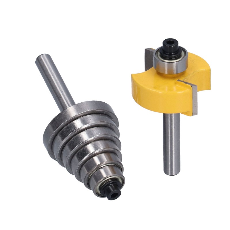 Router Bit 1/4in Shank Multi Grooved with 6Pcs Bearing 1/8in