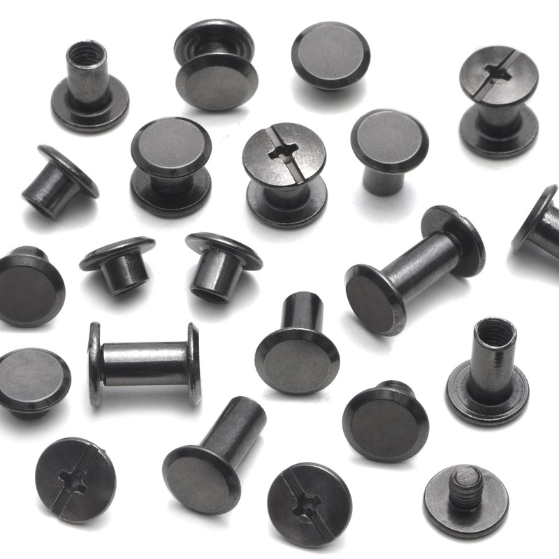 YORANYO 110Sets Chicago Screws Leather Rivets Assorted Screw Rivets Chicago