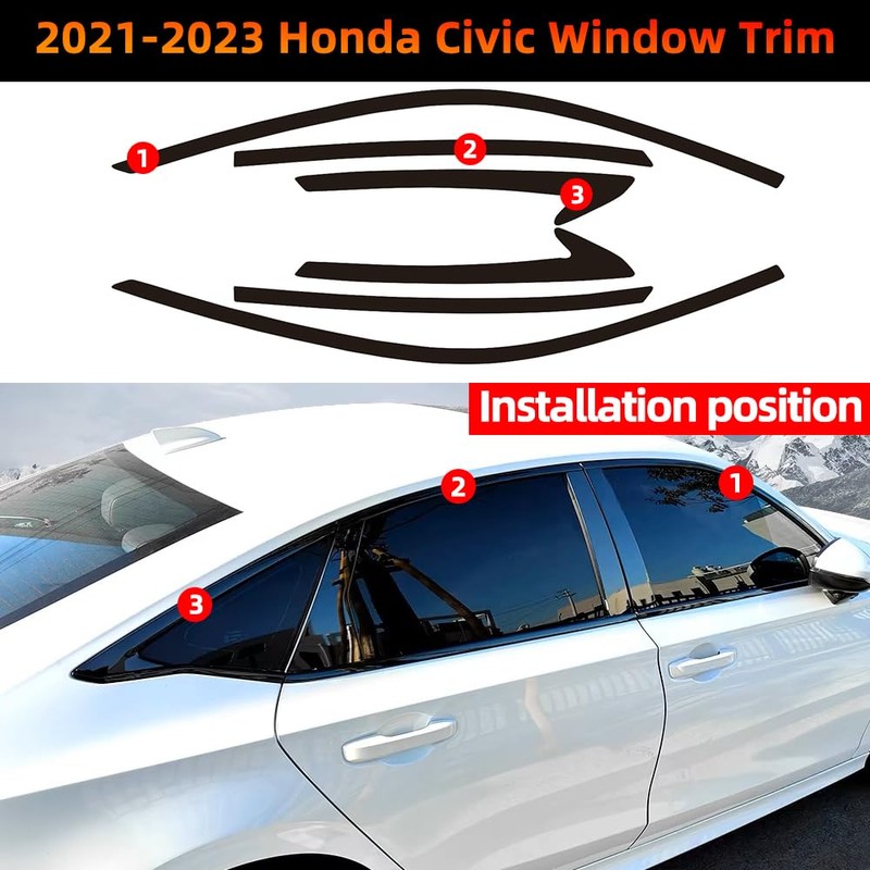 dewoshangmao Window Trim Chrome Delete Blackout Overlay Kit Pre-Cut Vinyl