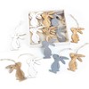 Logbuch-Verlag 18 Easter Wooden Bunnies Easter Bunny Pendant Wooden Decoration