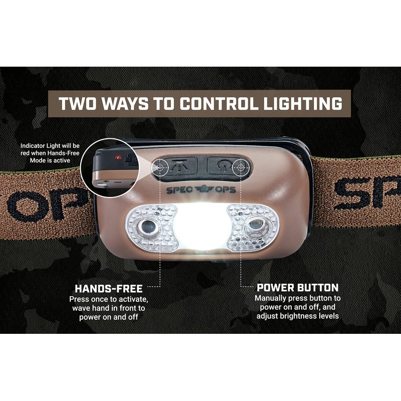 Spec Ops Tools Rechargeable LED Headlamp, 220 Lumens, Waterproof, Adjustable