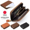 GROOVEGEAR ggs-1003 Round Zipper Coin Case, Small Wallet, Leather, Coin