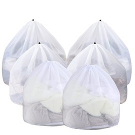 Mesh Laundry Bags,6 Pack Drawstring Organizer Washing Bags for Washing Machine,Travel, Delicates, Toy Storage, College Dorm and Apartment Dwellers