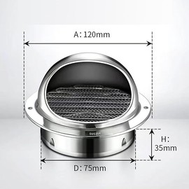Stainless Steel Air Vent Cover 80MM,Round Wall Vent Cover,Round Ventilation Grill Cover,Exhaust Air Vent Cover for Exterior Wall,Bathroom,Kitchen