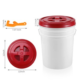 4 Pieces 5 Gallon Bucket Lid with Bucket Lid Opener,Plastic Storage Bucket Leak-Proof Screw Seal Lids,Pet Food Storage Container Lid for Home Paint Storage Buckets