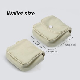 AdiStylinno Women's Small Purse, Canvas Coin Bag, Cute Portable Coin Purse with Zip, Mini Purse Coin Purse for Women, beige, cute