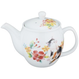 Ceramic Blue Teapot Blue/Red X 26.6 in X 14.5 in H11 X L Flower Cat Pot 茶器 Set 13384