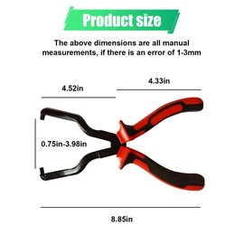 ZIMISI Fuel Line Plier, Quick Disconnect Release Removal Pipe Clamp Clip, Petrol Hose Removal Tool with Handle, Universal Pipe Clip Repair Tool for Most Cars (Red/Black)