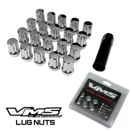 VMS Racing 20 VMS Racing 14X1.5 Drag Wheels Chrome Spline Close End Lug Nuts Forged Steel
