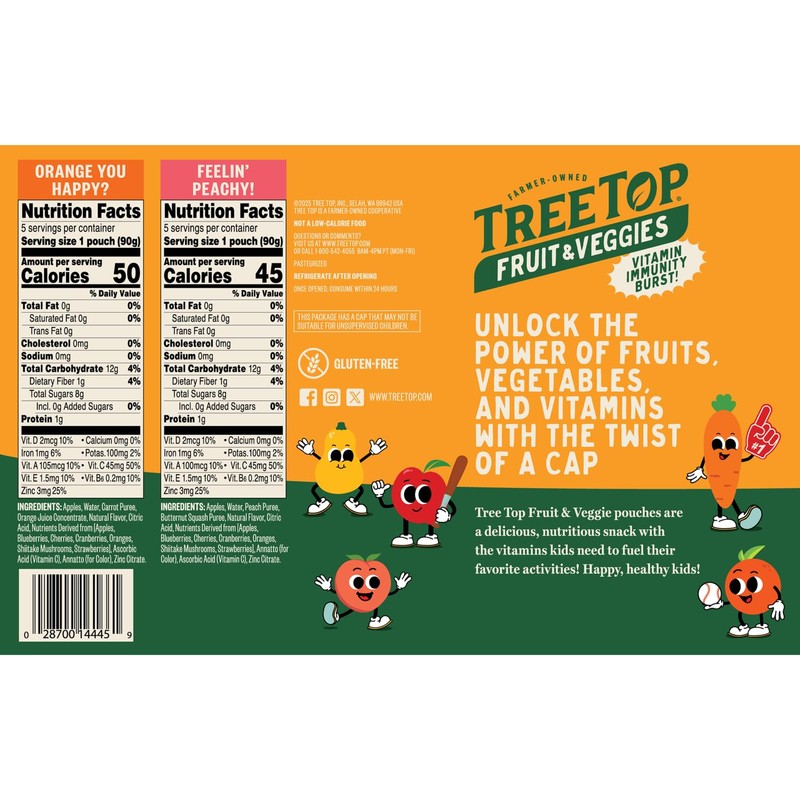 Tree Top Fruit & Veggie Variety Pack Orange & Peach