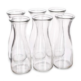 17 oz (500 ml) Glass Carafe Beverage Bottles, 6-pack - Water Pitchers, Wine Decanters, Mixed Drinks, Mimosas, Centerpieces, Arts & Crafts - Restaurant, Catering, Party, Home Kitchen Supplies