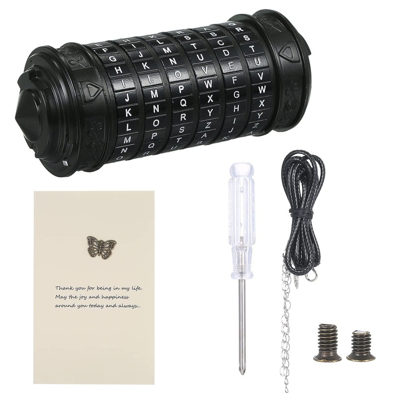 Cryptex Da Vinci Code Mini Black Bronze Lock Puzzle Valentines