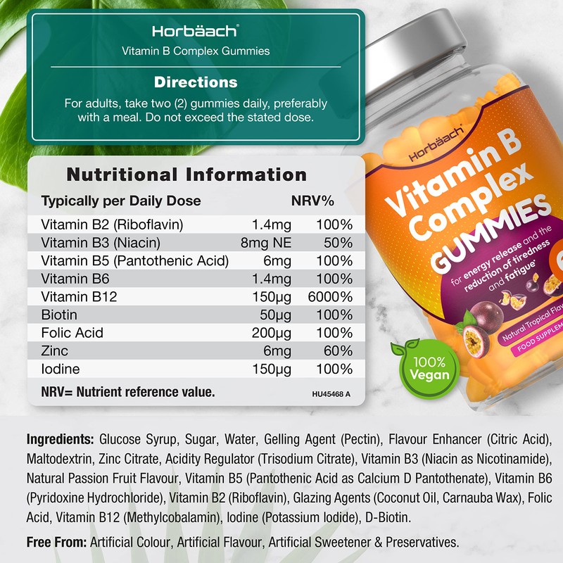 Vitamin B Complex Gummies | 60 Vegan Gummies | High