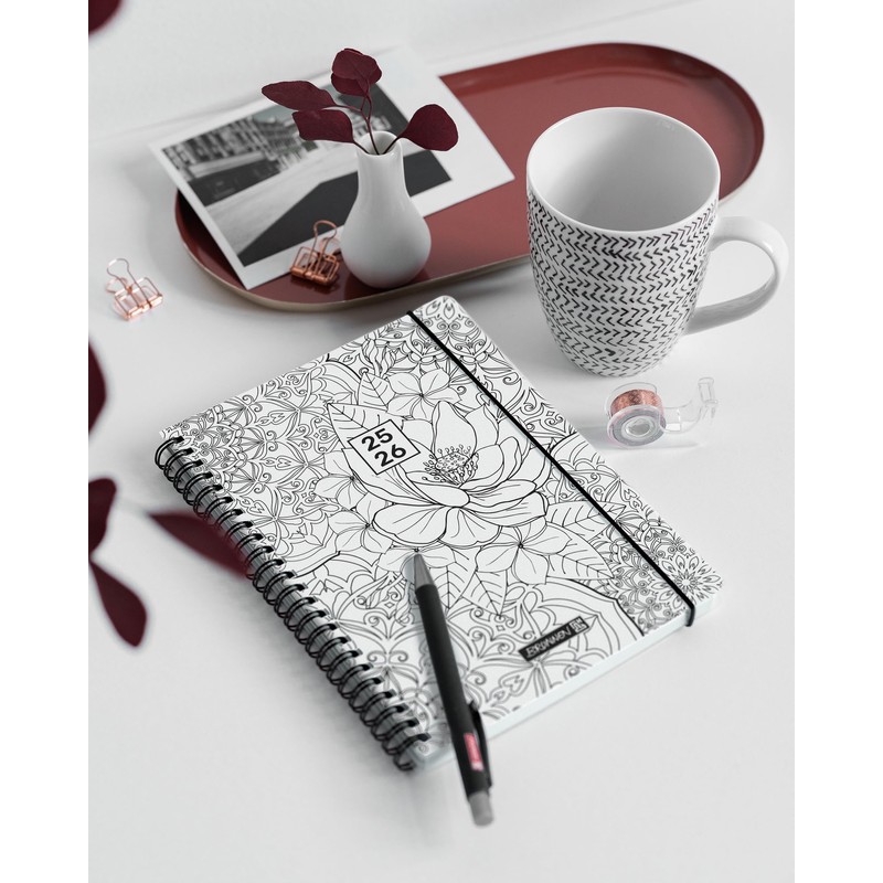 BRUNNEN School Calendar 2025/2026 "ZENart" | A6, Plastic