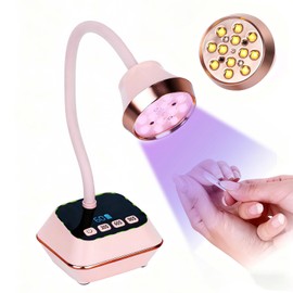Asimebesty UV Lamp for Gel Nails, Mini UV Lamp Gooseneck with Car Sensor