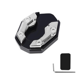 Bike Stand, Side Stand, Plate Alloy, Universal Anti-Slip, Rustproof, Kickstand Amplifier, Extension Pad, Dress Up Parts, Compatible with Many Vehicles (Silver)