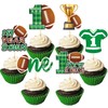 24Pcs First Year Down Football Birthday Party Cupcake Topper Football