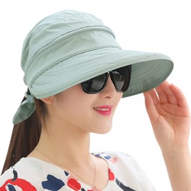 XINCHIA Women Sun Visor Hat Wide Brim Summer UV Protection Cap Golf Visor Hat Beach Visors Cap for Women Removable Topless Foldable Summer Travel Hats Packable Ladies Bucket with Bowknot Grey