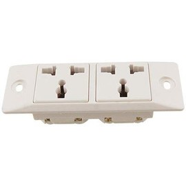 IIVVERR 10A 250V 2 Terminals US UK EU Electric Socket Outlet Dual Socket Wall Plate (10A 250V 2 Terminales EE. UU. REINO UNIDO UE Toma de corriente Toma de corriente Placa de pared dual