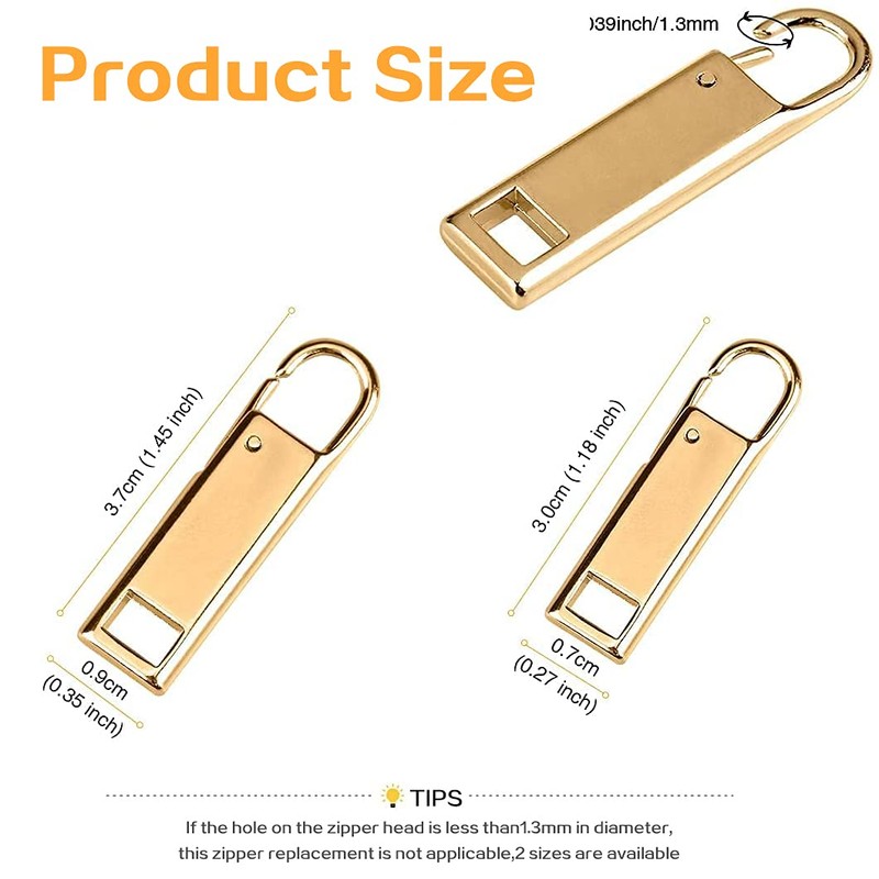 Zipper Pulls Replacement 8 Pcs Metal Easy to Install Luggage