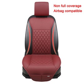 Black Panther 1 Pair Car Seat Covers, Luxury Car Protectors, Universal Anti-Slip Driver Seat Cover with Backrest, Diamond Pattern (Wine Red)