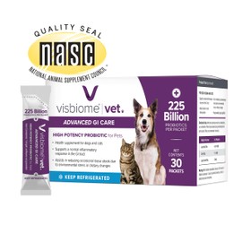 Visbiome® Vet Advanced GI Care Probiotic for Dogs & Cats – 225B CFU, 8-Strain Formula – Veterinary Recommended, Clean Label Certified – 30 Packets