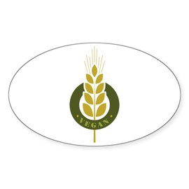 CafePress Vegan Grain Sticker Oval Car Bumper Sticker