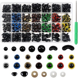 TOAOB 780 Stück Sicherheitsaugen und Sicherheitsnasen 6mm bis 12mm Bunt Kunststoff Puppenaugen Sicherheitsaugen für Häkeltiere Knopfaugen zum Annähen für Puppe Plüschtier Teddyaugen