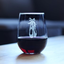 Ballet Shoes - Stemless Wine Glass - Ballerina and Dance Teacher Gifts - Large 17 Ounce