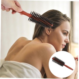 Gatuida Round Boar Bristle Hair Brush with Handle for Styling Drying and Curling Ergonomic Design for All Hair Types Spiral Comb for