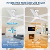 putroad 52 Inch Ceiling Fans with Lights and Remote, White
