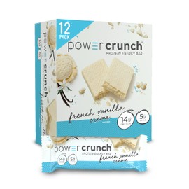 Power Crunch Protein Wafer Bars, High Protein Snacks with Delicious Taste, French Vanilla Creme, 1.4 Ounce (12 Count)