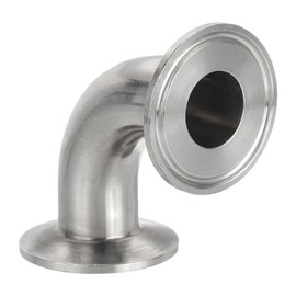 PATIKIL 90 Degree Elbow 1 "(25mm) Tube OD,304 Stainless Steel Sanitary Pipe Fittings 1.5" Tri Sanitary Clamps 50.5mm Ferrule Flange OD for Dairy Beverage Plumbing Systems