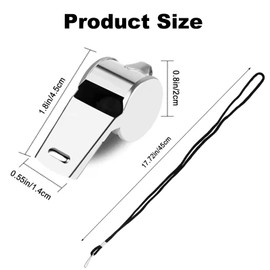 16-Pack Stainless Steel Sports Whistles with Lanyard,Clear Sound Whistles Great ,Very Loud Crisp,for Adults,Teachers, Officials, Personal Defense, Coaches,Referees, Survival Kits & Outdoor Safety