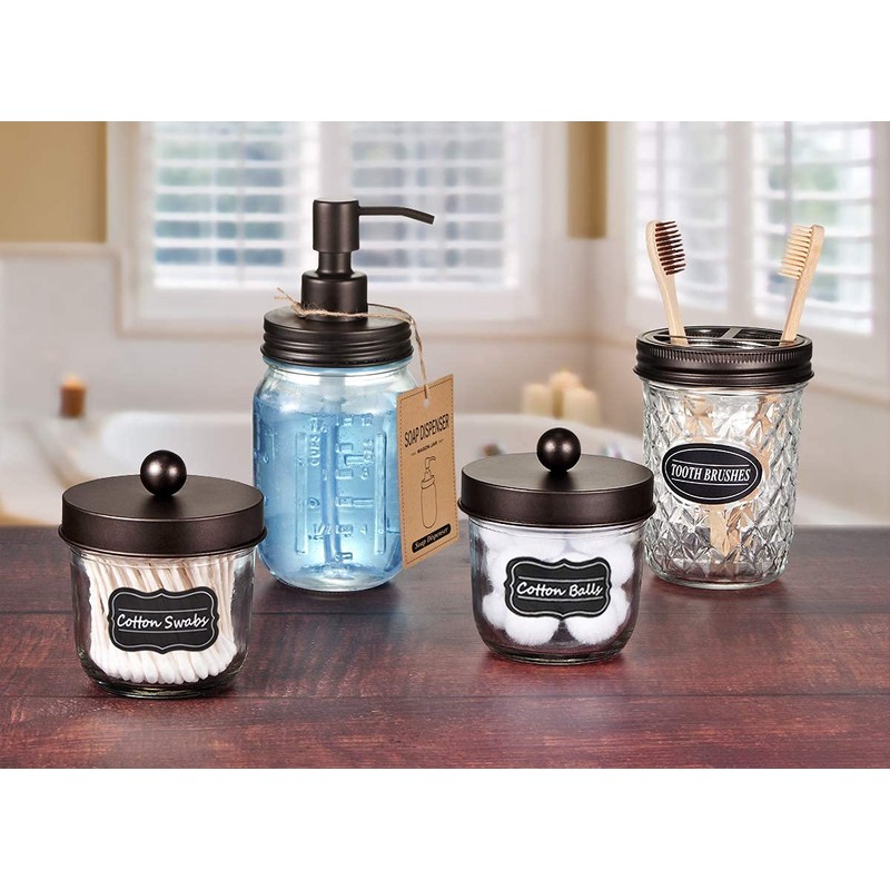 Amolliar Mason Jar Liquid Soap Dispensers, Rustproof Stainless Steel Mason