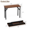 TEMI Small Computer Desk Folding Table - No Assembly, Compact