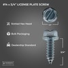 License Plate Screws - #14 x 3/4" Inch - Slotted