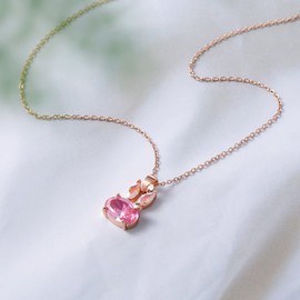 Liaya Girls Cute Necklaces Birthstone Rabbit Pendant Necklaces Jewelry for Women Animal Jewelry Birthday Gifts