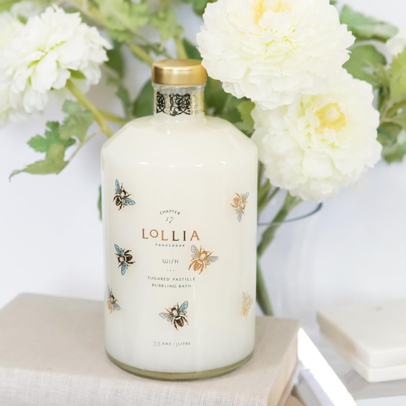 Lollia Wish Bubble Bath, 33.8 fl oz, Vanilla Bean, Rice