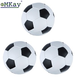 eMKay® Pack of 3 Soft Mini Football (Black/White) – 9cm Lightweight Foam-Filled Stitched Ball for Kids – Indoor & Outdoor Play Ball – Safe, Soft Toy Football for Boys & Girls