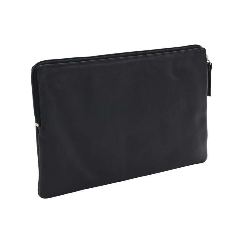 LEAS Banktasche, Geldtasche, Echt-Leder, schwarz Special-Edition