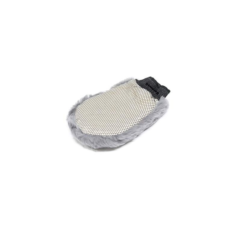 Barnwell Deep Pile Lambs Wool Grey Wash Mitt with Bug