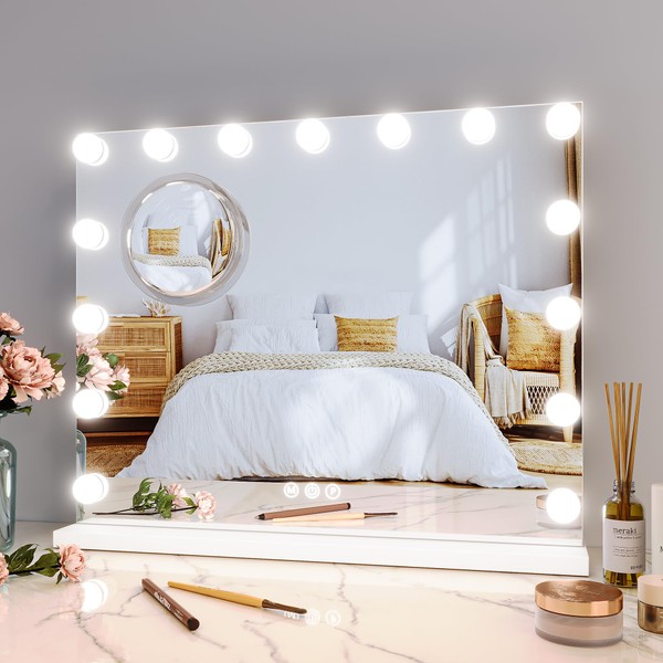 GAOMON Vanity Mirror with Lights, Vanity Mirror with 15 Dimmable