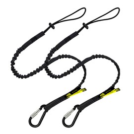 BearTOOLS Tool Lanyard with Single Carabiner and Adjustable Loop End, Standard Length, Maximum Weight Limit 8KG / 17.6lb, Aluminum Screw Lock Carabiner with Shock Cord Stopper, 0922S (2 Pack)
