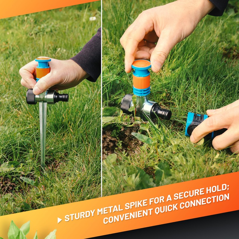 GRÜNTEK Circular Arc Lawn Sprinkler with Adjustable Irrigation Area and