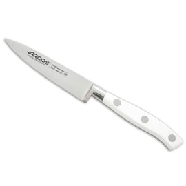 Arcos Coltello da Cucina Paring 4 pollici in Acciaio Inossidabile, Coltello da Cucina per Pelare Frutta e Verdura, Manico Ergonomico, Lama da 100 mm, Serie Riviera Blanc, Colore Bianco