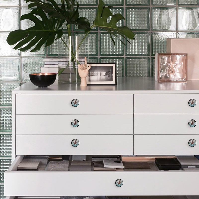 Elohiym 6 Pack Black Drawer Pulls Knobs, Western Texas Star