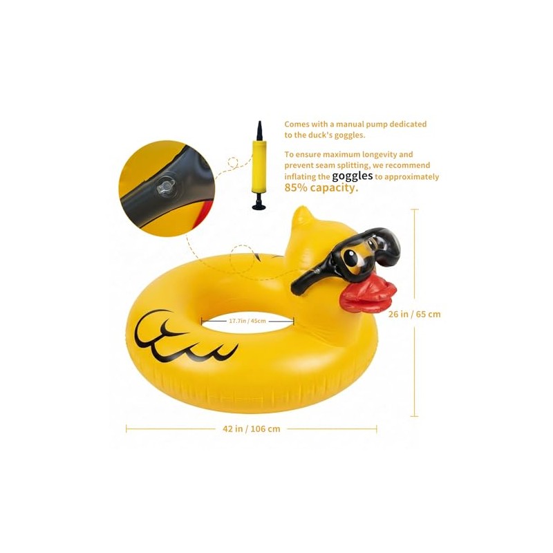 Float Joy Funny Duck Pool Floats Adult Giant Inflatable Rubber
