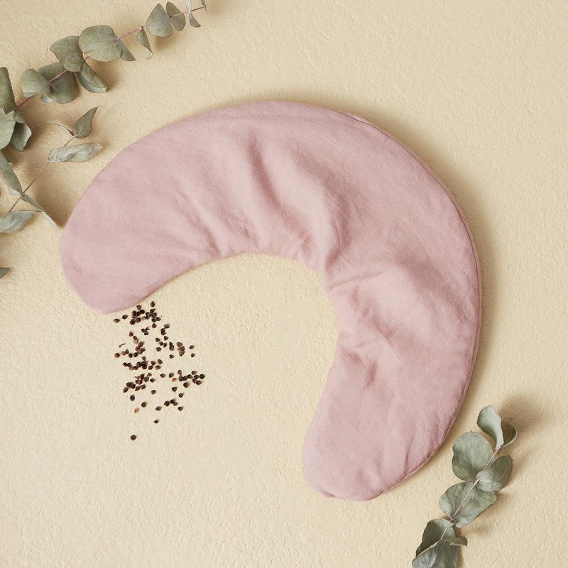 Bucky Linen Hot & Cold Neck Pillow, Natural Buckwheat Filling,