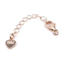 5pcs, 8mm lobster clasp with 1 inch extension 925 sterling silver, rose gold plated DIY jewelry making findings
